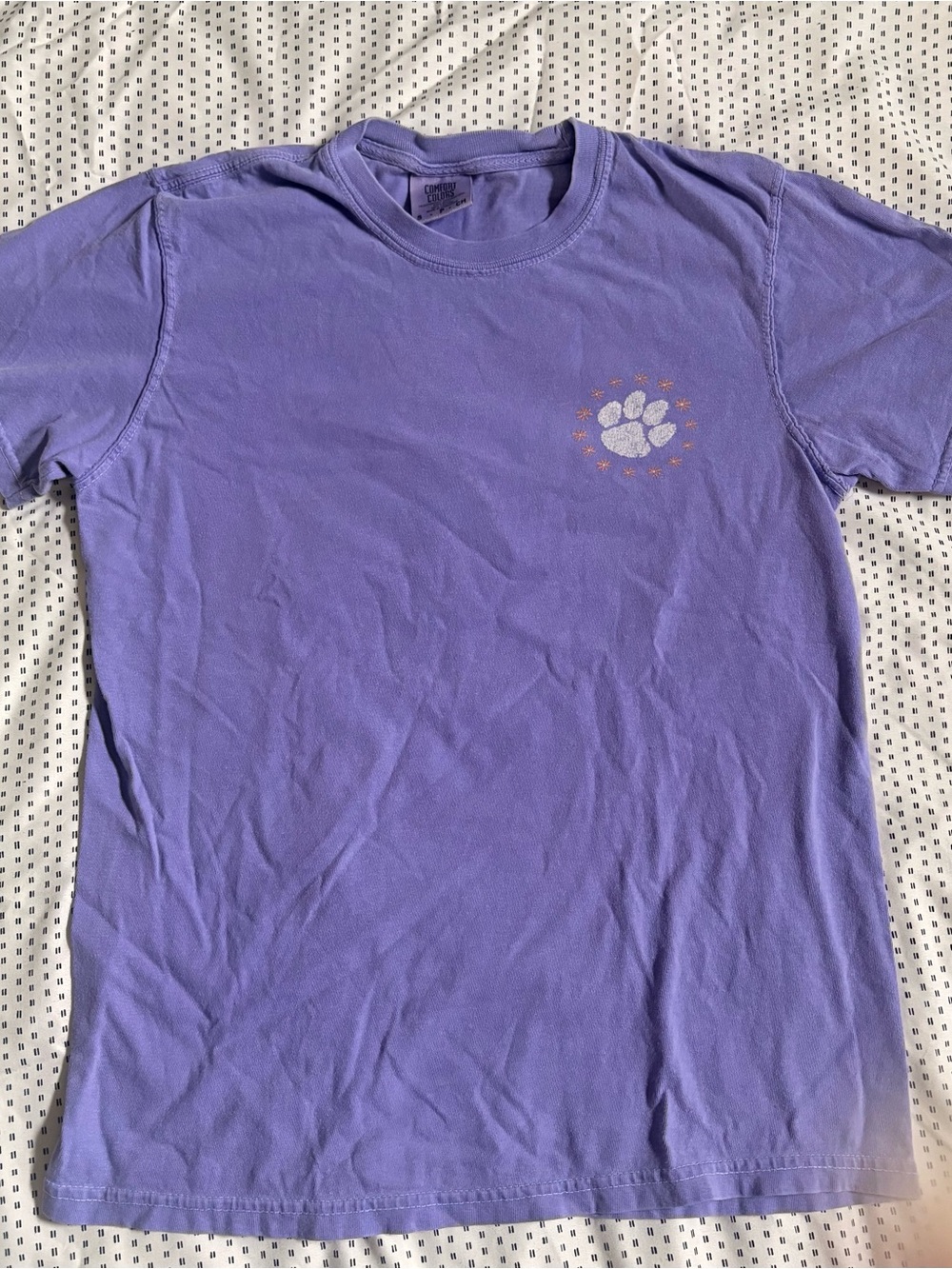 Women’s Purple Clemson Tigers Graphic Paw Print Short Sleeve Tee